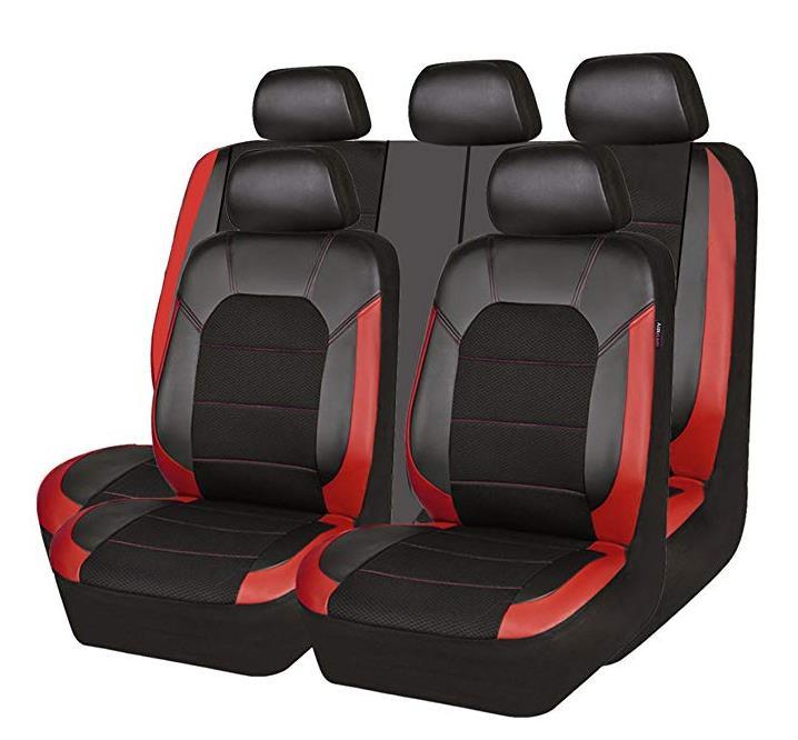 China Leather and Mesh Universal Fit Car Seat Covers Black and Red ...