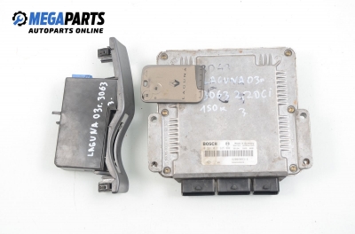 Компютър с четец и карта за Renault Laguna II Grandtour (03.2001 - 12.2007) 2.2 dCi (KG0F), 150 к.с., № Bosch 0 281 011 325